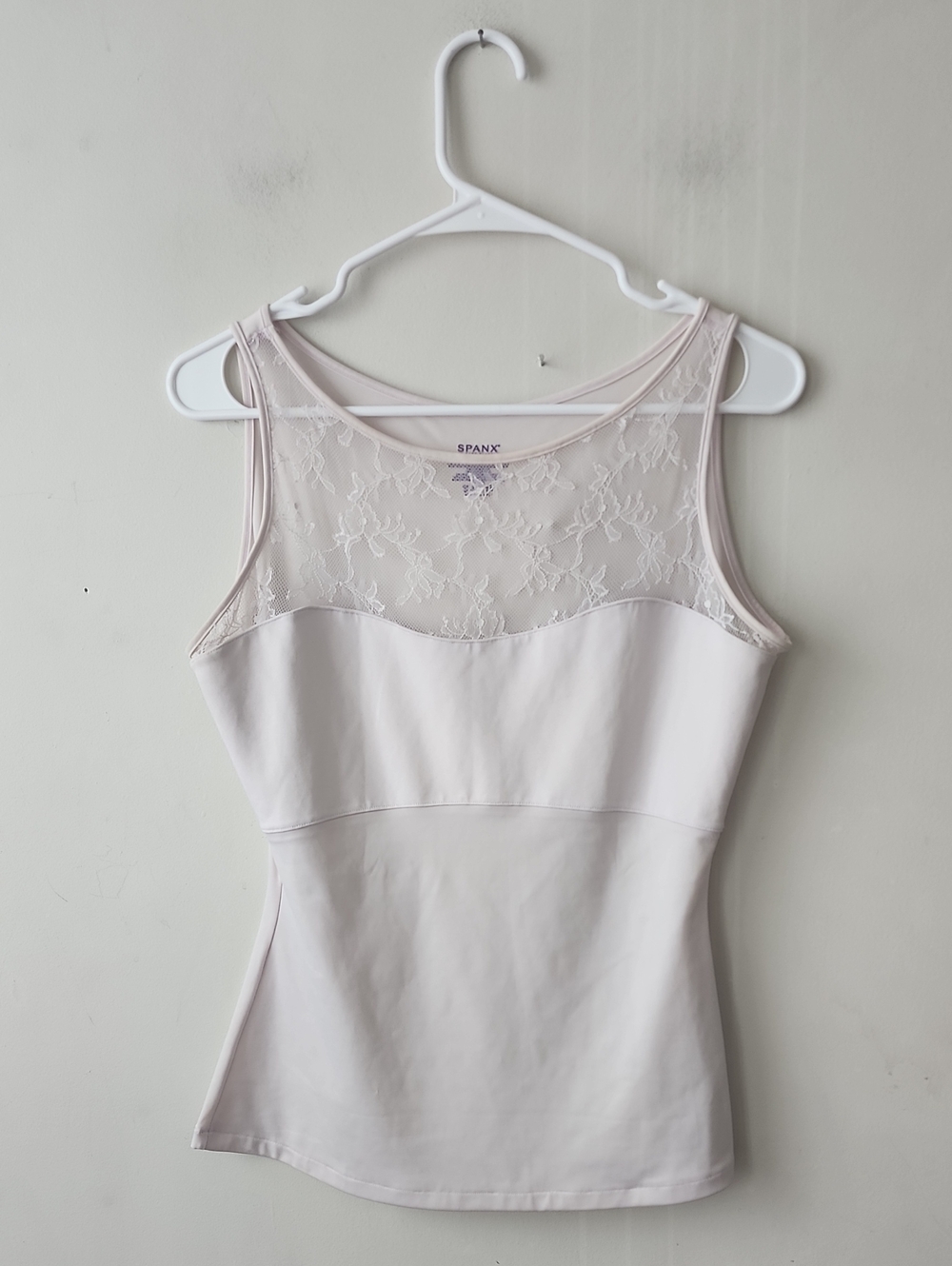 SPANX Lace Yoke Shaping Tank Top - Pale Pink